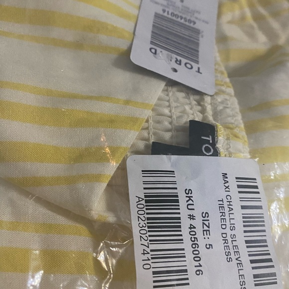 Torrid Maxi Challis Sleeveless Tiered Dress Yellow/white Stripes new - Picture 8 of 12